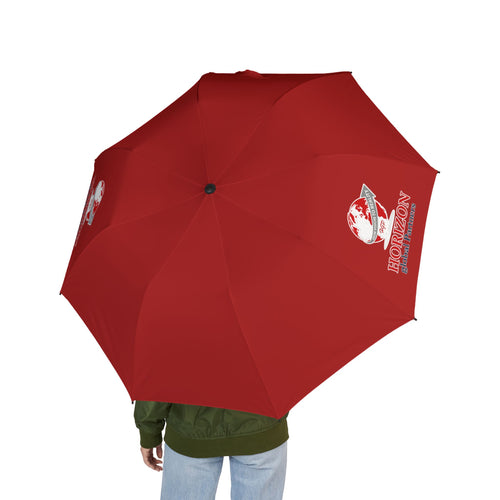 Foldable Semi‑Automatic Umbrella — Compact Travel Umbrella with Globe Logo