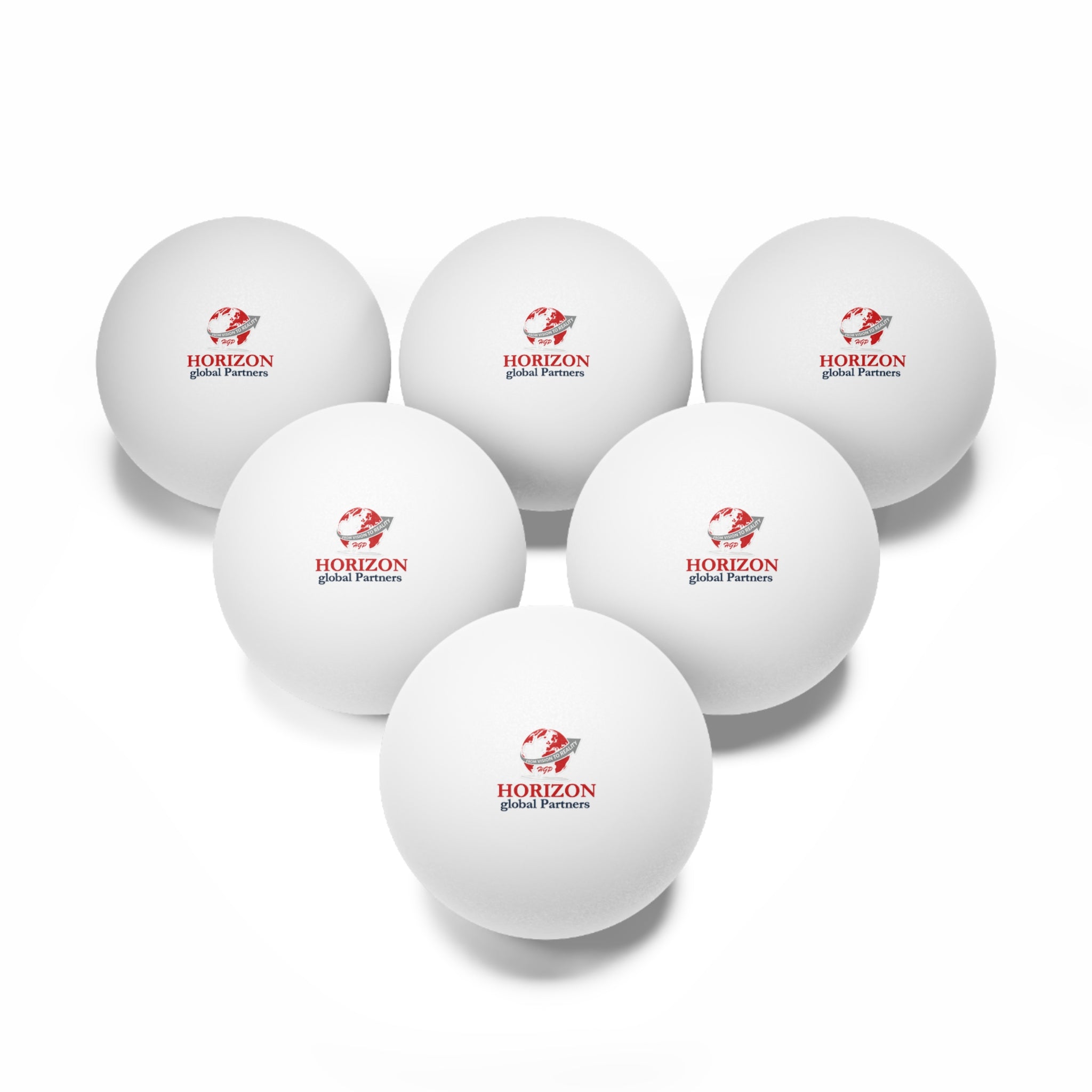 Branded Ping Pong Balls (6-Pack) — Horizon Global Partners Logo