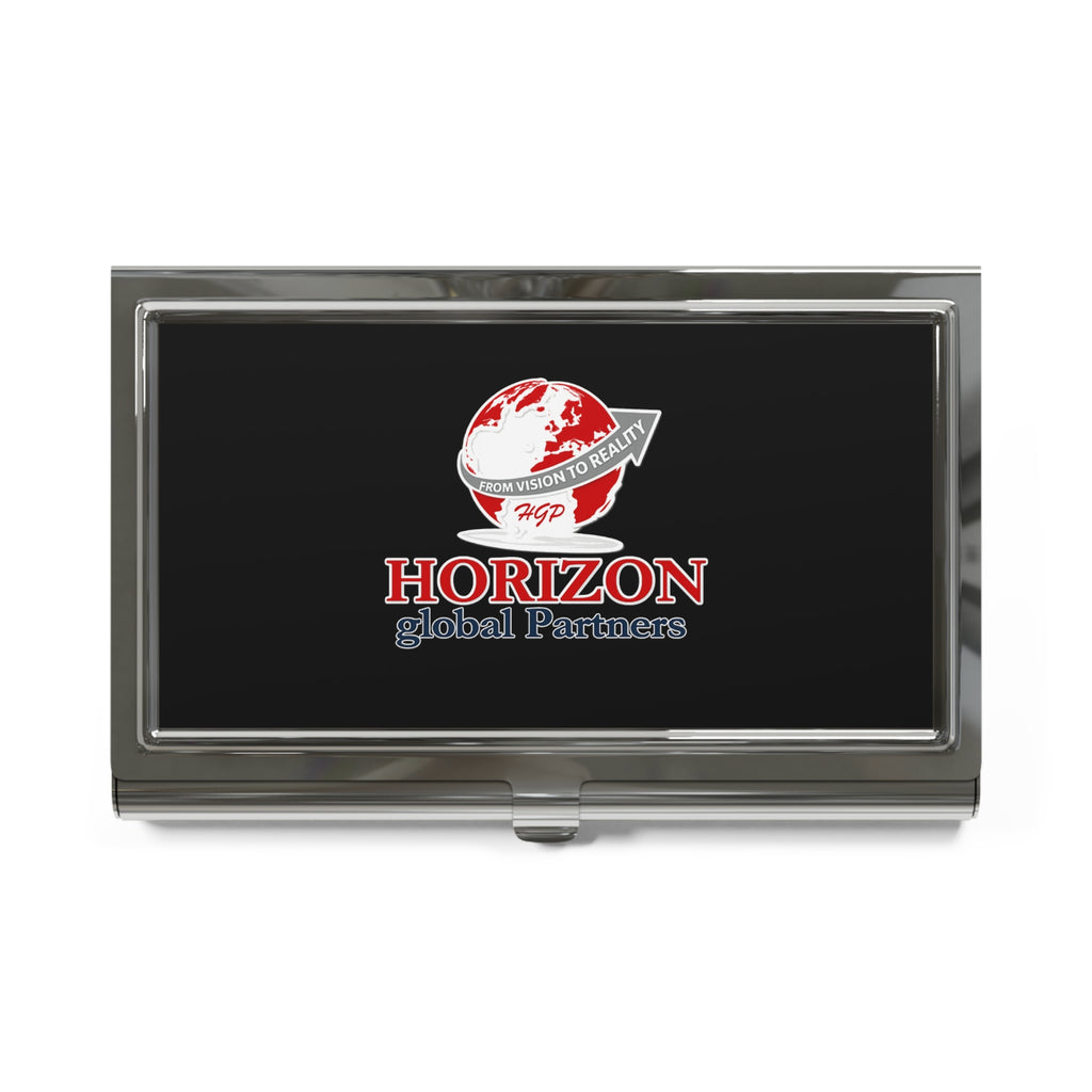 Horizon Global Partners Metal Business Card Holder — Professional Logo Case