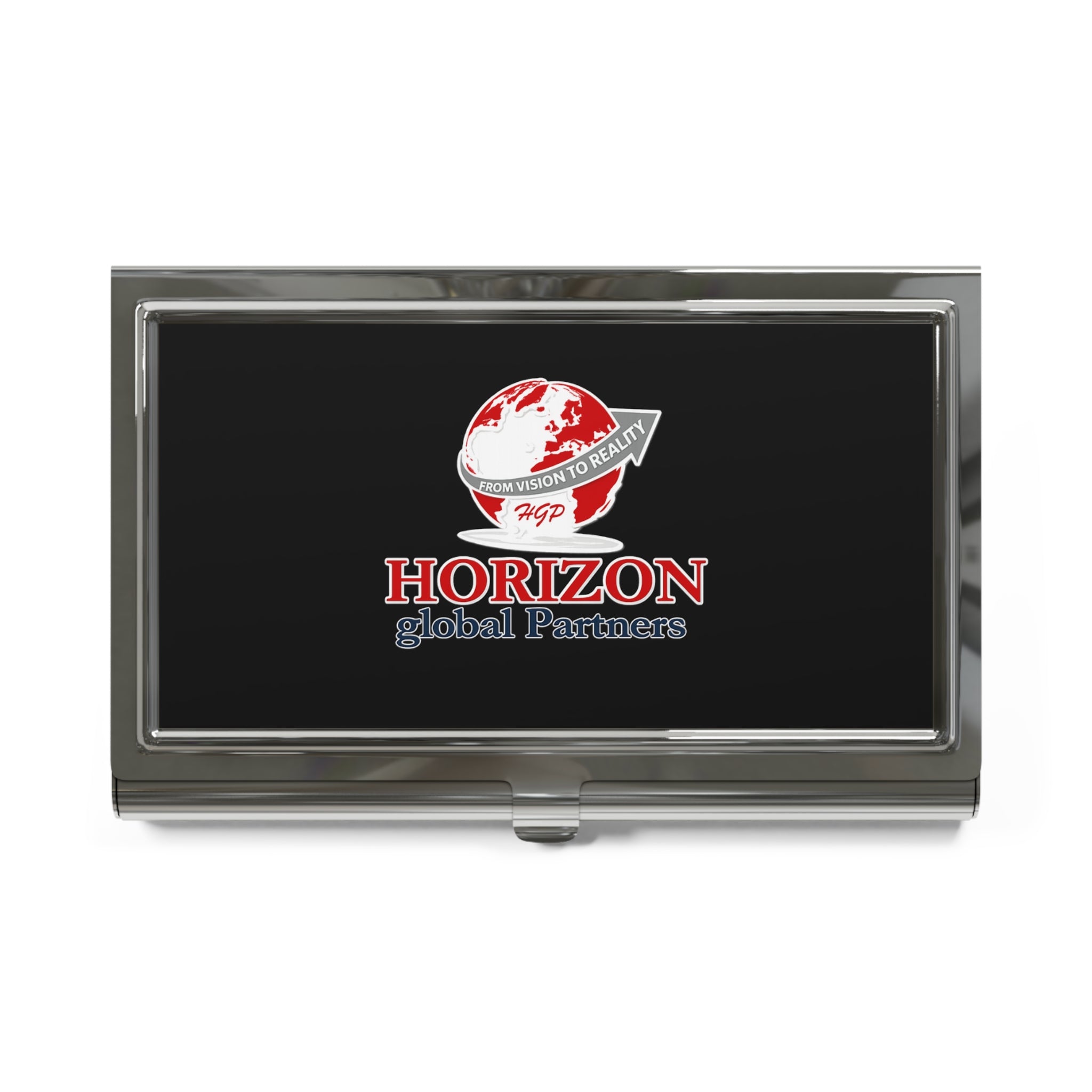 Horizon Global Partners Metal Business Card Holder — Professional Logo Case