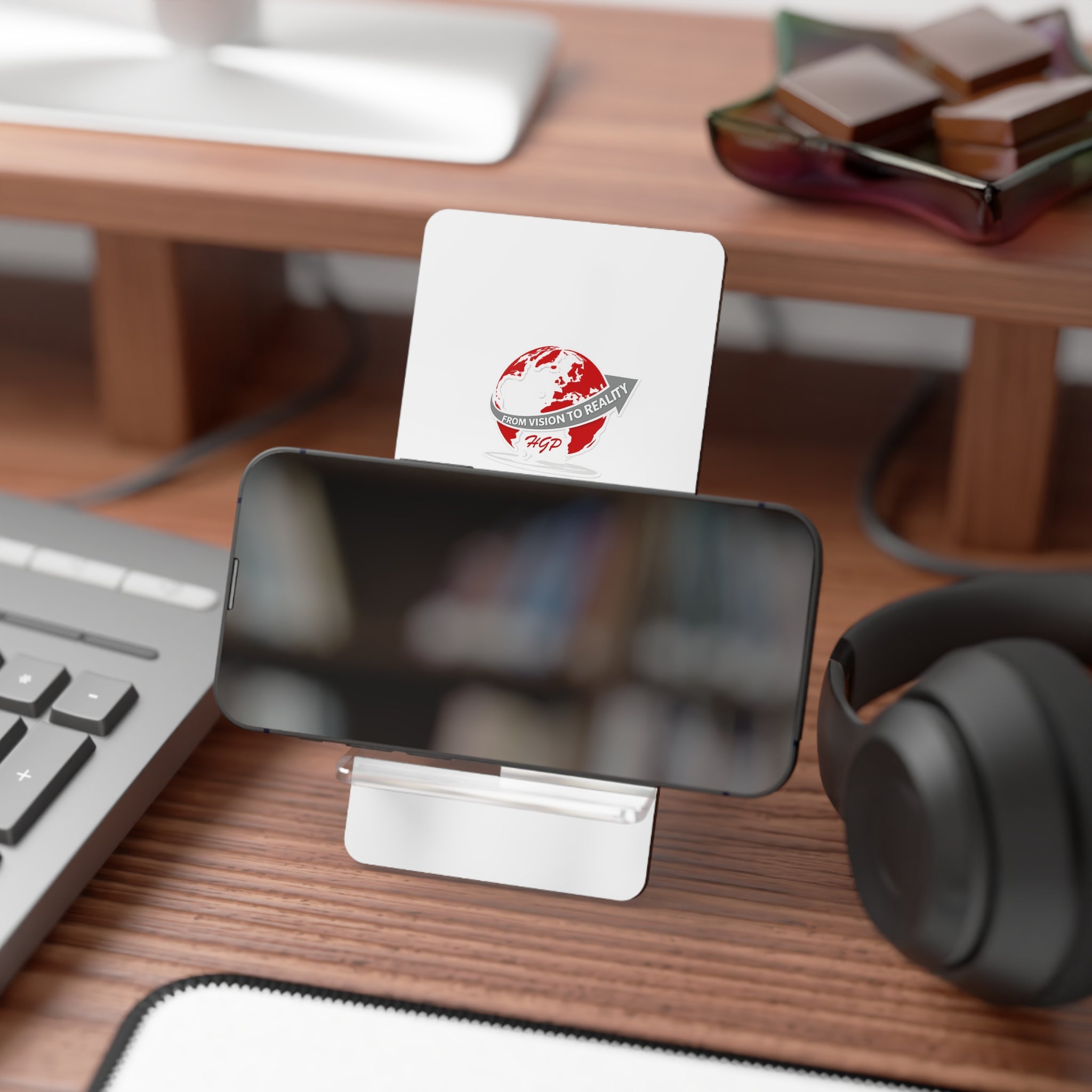 Acrylic Mobile Phone Stand — Horizon Global Partners Logo Display