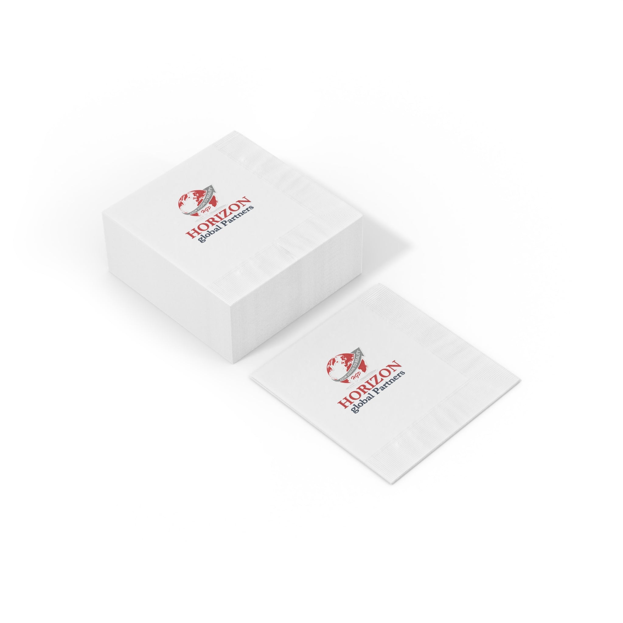 Branded Beverage Napkins — Horizon Global Partners Logo Cocktail Napkins