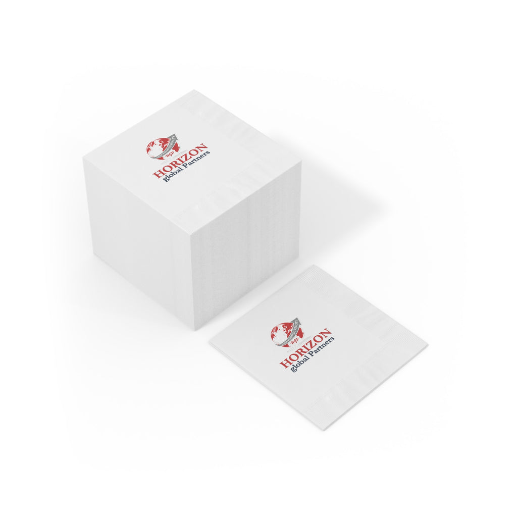 Branded Beverage Napkins — Horizon Global Partners Logo Cocktail Napkins