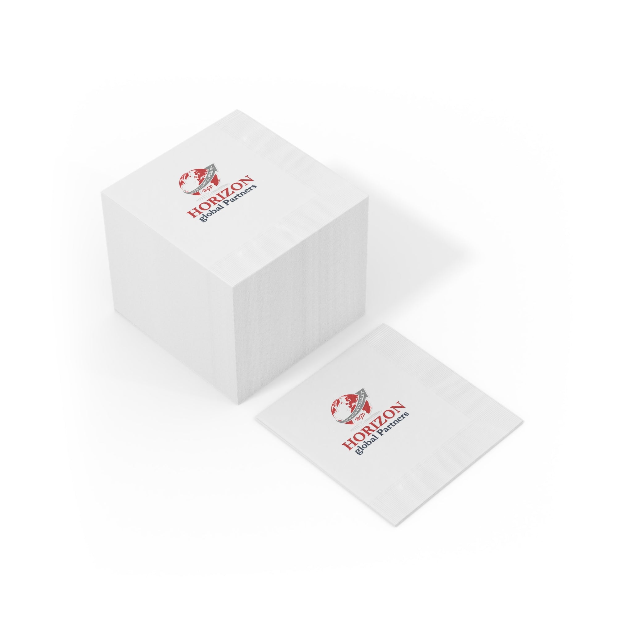 Branded Beverage Napkins — Horizon Global Partners Logo Cocktail Napkins