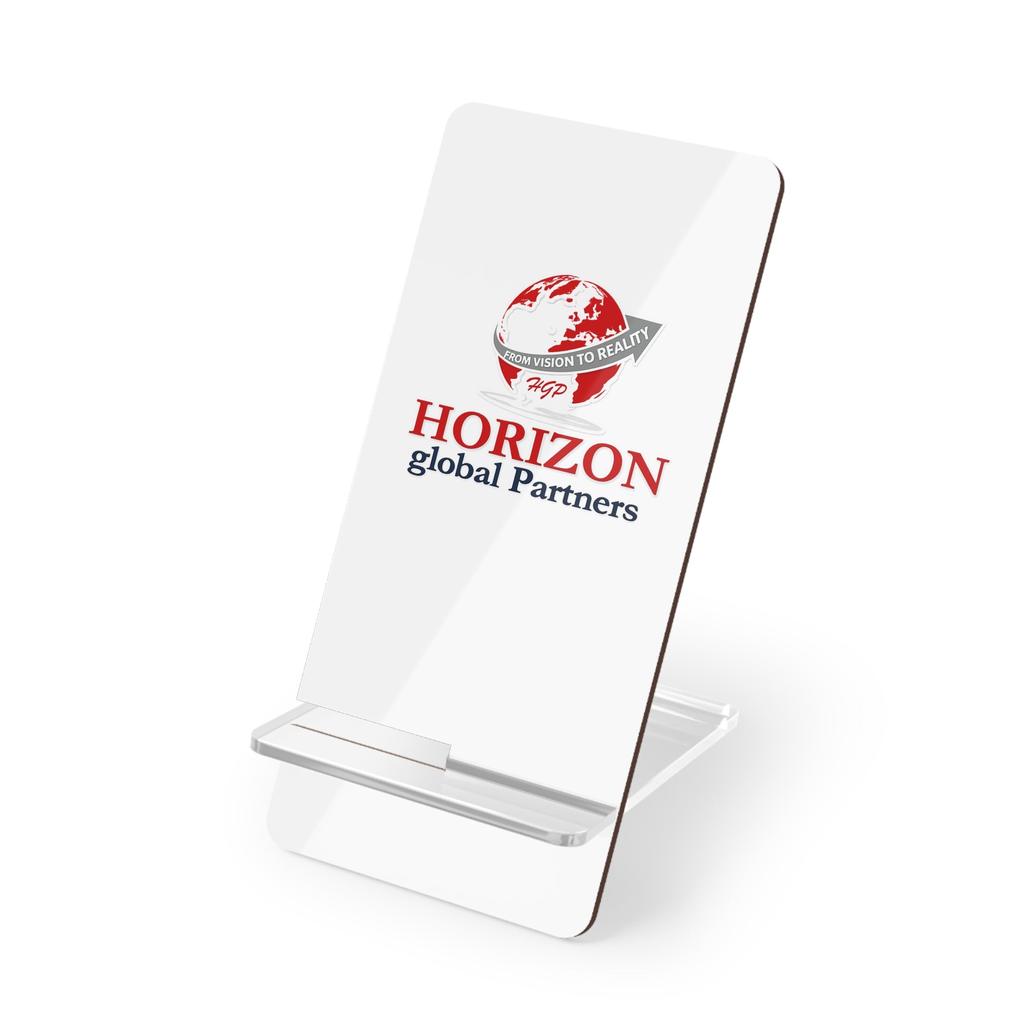Acrylic Mobile Phone Stand — Horizon Global Partners Logo Display
